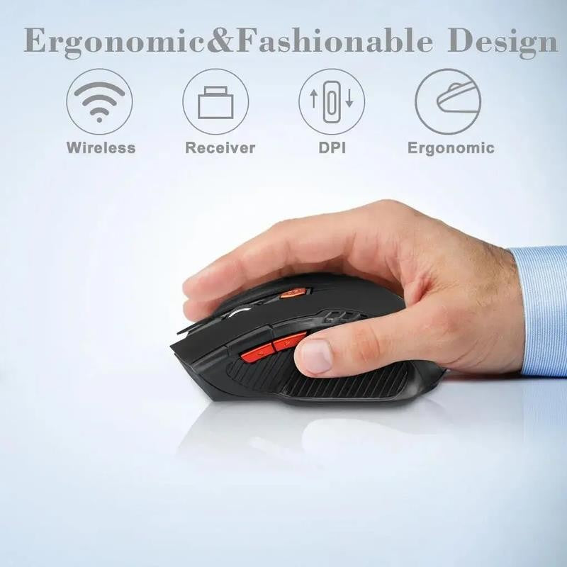 2.4G Wireless Mouse 1600DPI Optical Mouse Gamer for Computer 6 Buttons Wireless