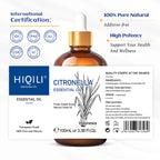 Citronella Essential Oil, 100Ml Pure Nature Undiluted for Diffuser, Humidifier,