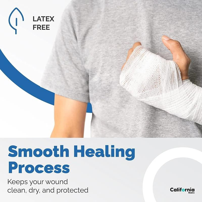 2" X 4 Yd Gauze Bandage Rolls with Medical Tape, Rolled Gauze Wrap - White Gauze