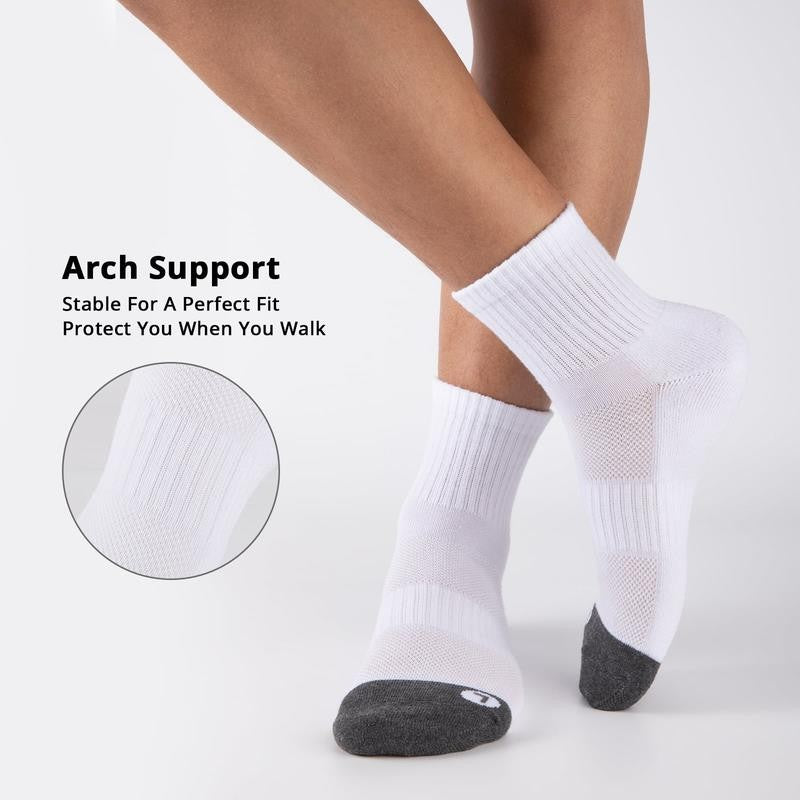12 Pack Mens Ankle Socks Low Cut Cushioned Athletic Performance Breathable Socks
