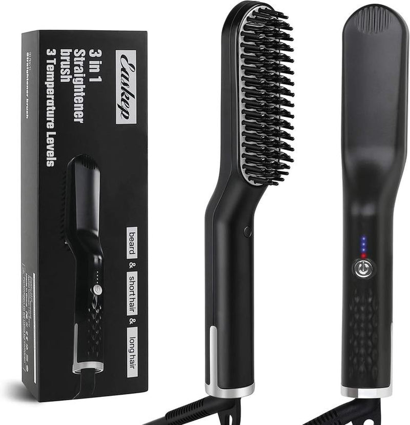 Beard Straightener, 3 in 1 Ceramic Beard Straightening Brush 3 Modes Adjustable