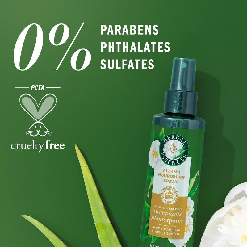 All-In-1 Nourishing Spray, Certified Pure Plants, with Aloe and Camellia Flower