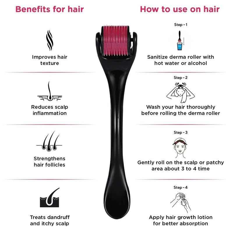 0.5Mm Hair Growth & Beard Needling Roller - 1-Piece Derma Roller