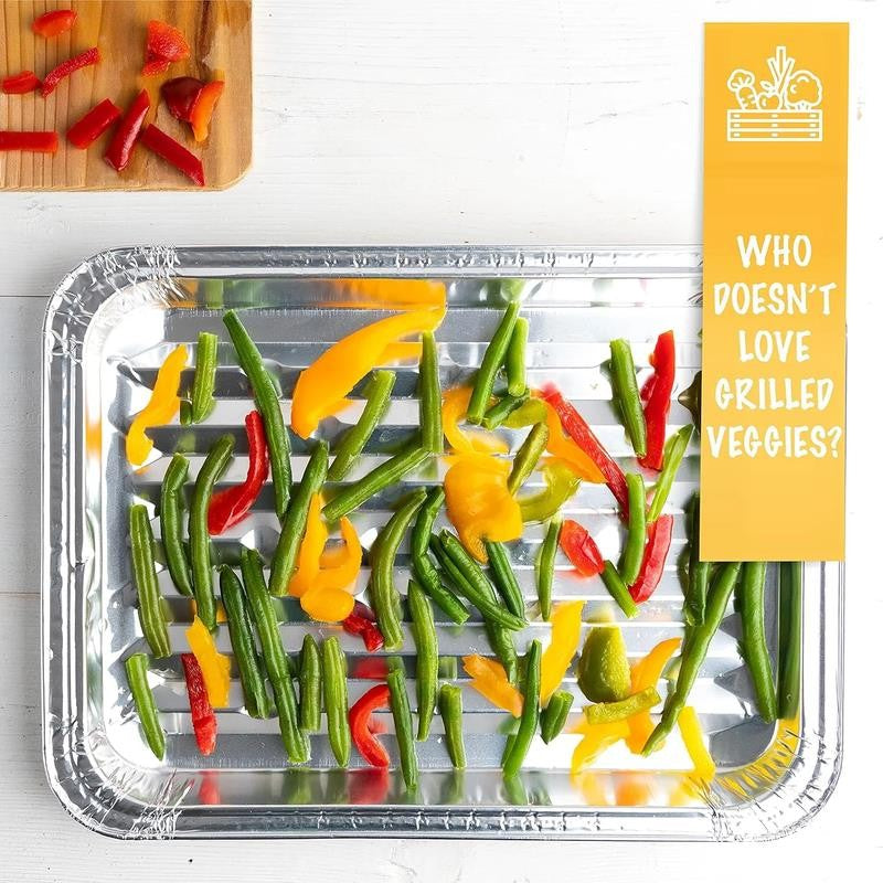 Aluminum Foil Grill Pans 9” X 13” Disposable Aluminum Foil Pans, 10-Pack