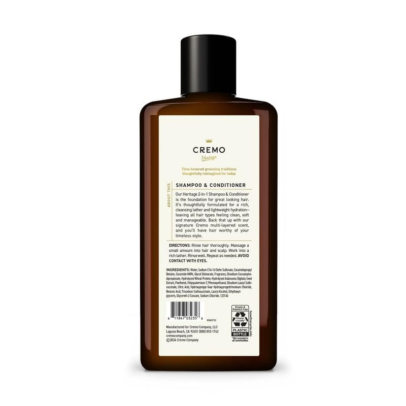 2-In-1 Men'S Shampoo & Conditioner, Bourbon Vanilla Scent, 16 Fl Oz