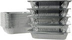 25 Pack Disposable Aluminum Foil Half Size Deep with Snap on Foil Lids Default