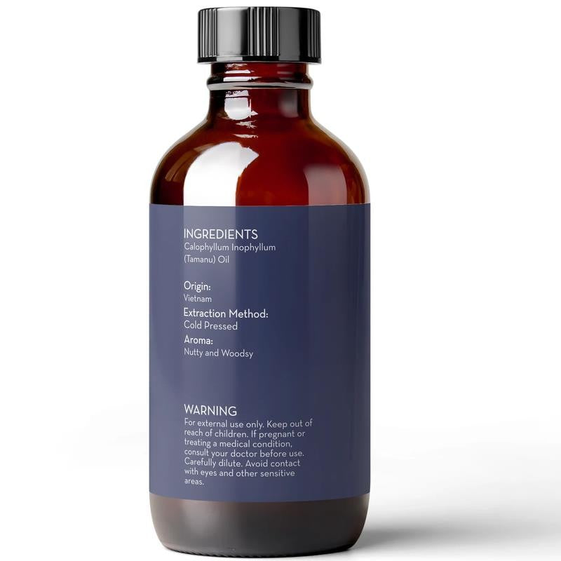 Cold Pressed Tamanu Oil, 4 Fl Oz - Calms Irritated Skin - Moisturises Dry Scaly