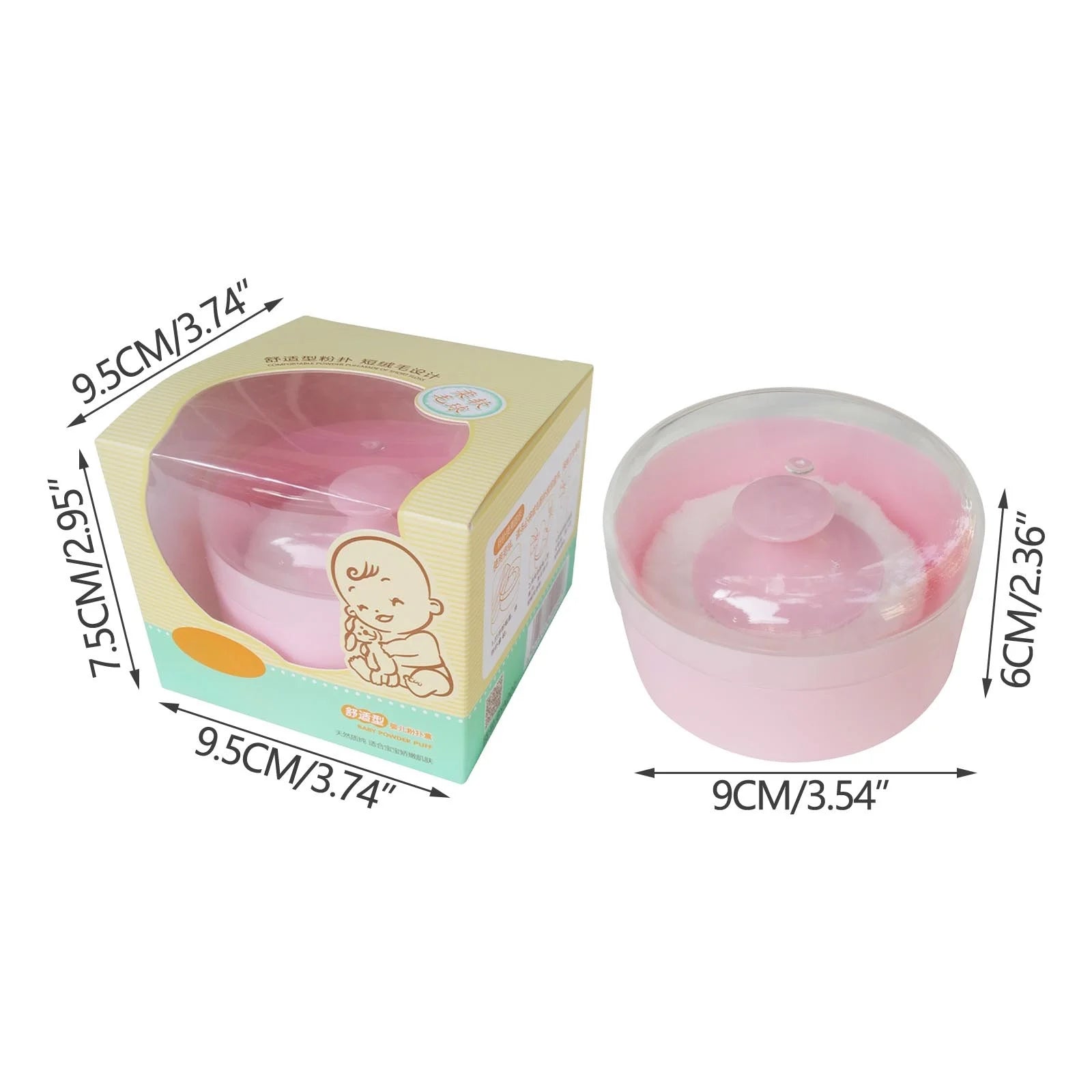Baby Powder Natural Hair & Body Mist Spray, Portable Body Powder Puff and Container, Baby Powders Dispenser Container for Bath and Travel