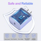 Bkayp Iphone Charger [Apple Mfi Certified] 2 Pack 20W PD USB C Wall Charger with 6Ft Fast Charging Cables Compatible with Iphone 14/13/12/11 Purple