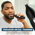 All in One Rechargeable Beard, Mustache, Detail Trimmer for Men, Black, 05644