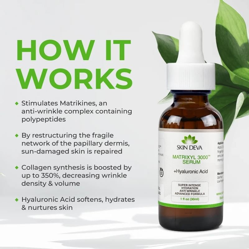 1 Fl Oz Matrixyl 3000 with Hyaluronic Acid Serum Peptides Serum for Face Hydrati
