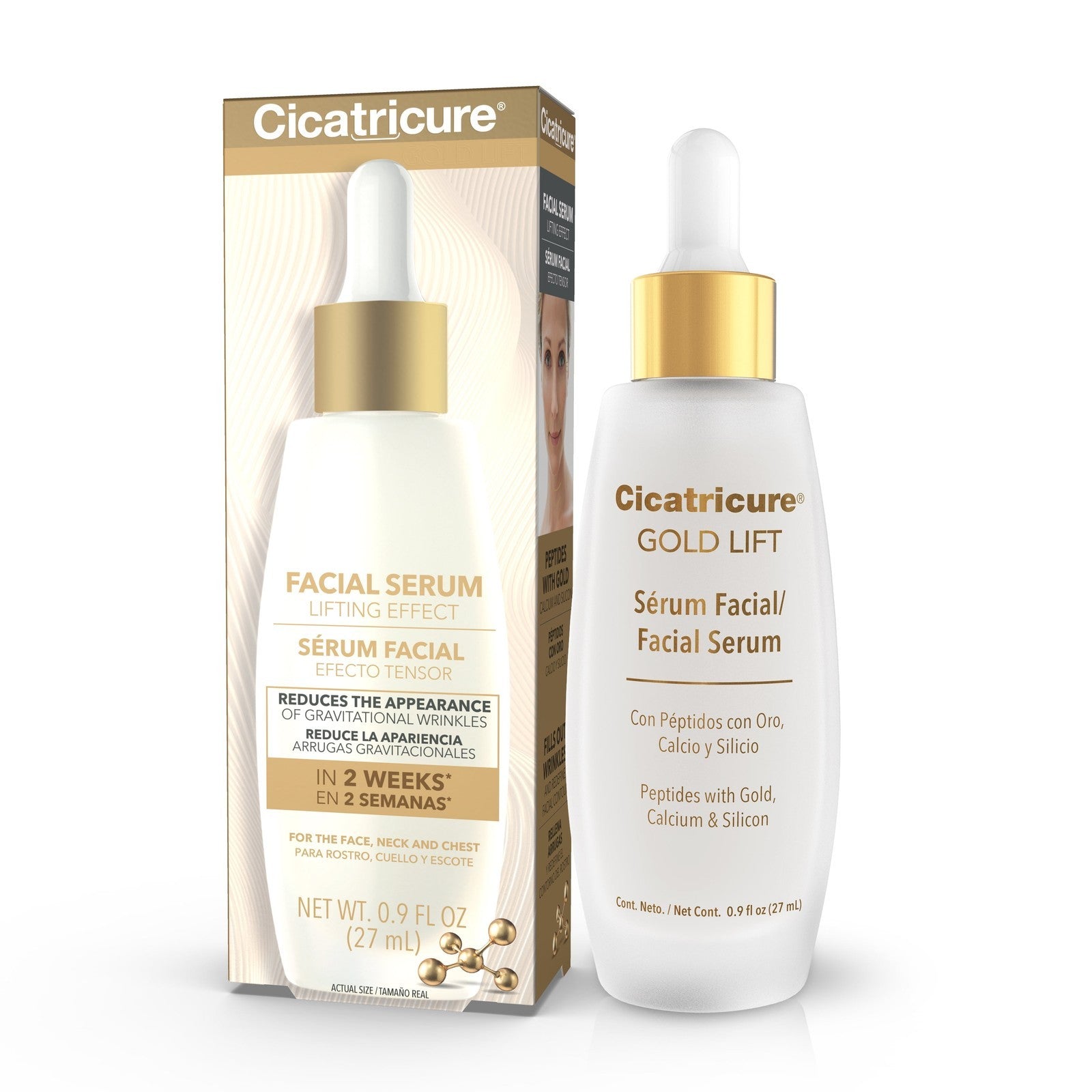 Gold Lift Facial Serum with Lifting Effect, anti Aging Skin Care, Hydrating, 0.9