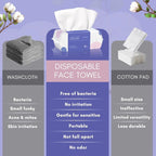 Cotton Face Dry Wipes 80Pcs - Extra Thick Disposable Cleansing Towel, Facial Cle