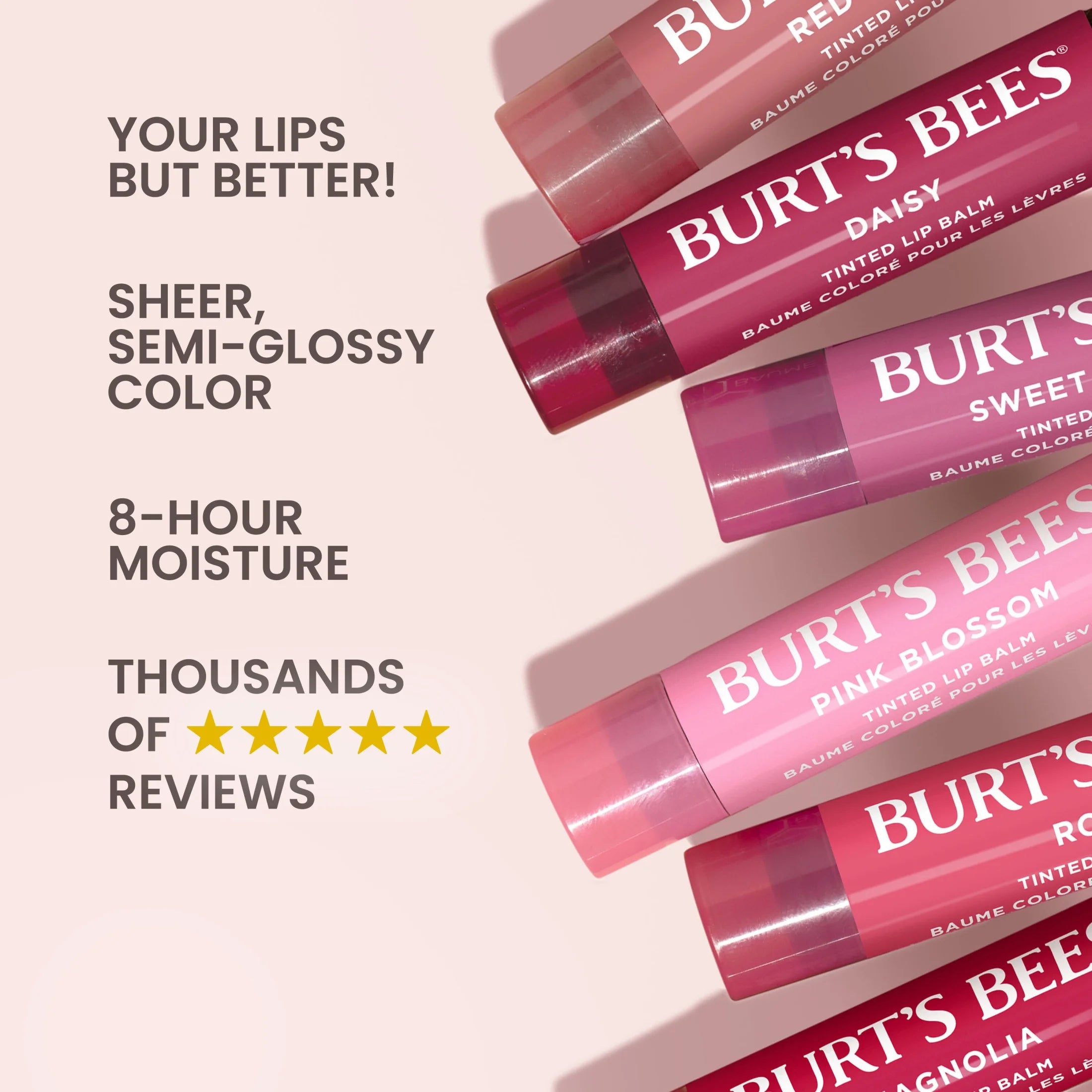 Burt'S Bees Rose Tinted Lip Balm, 1-Pack, 0.15 Oz.