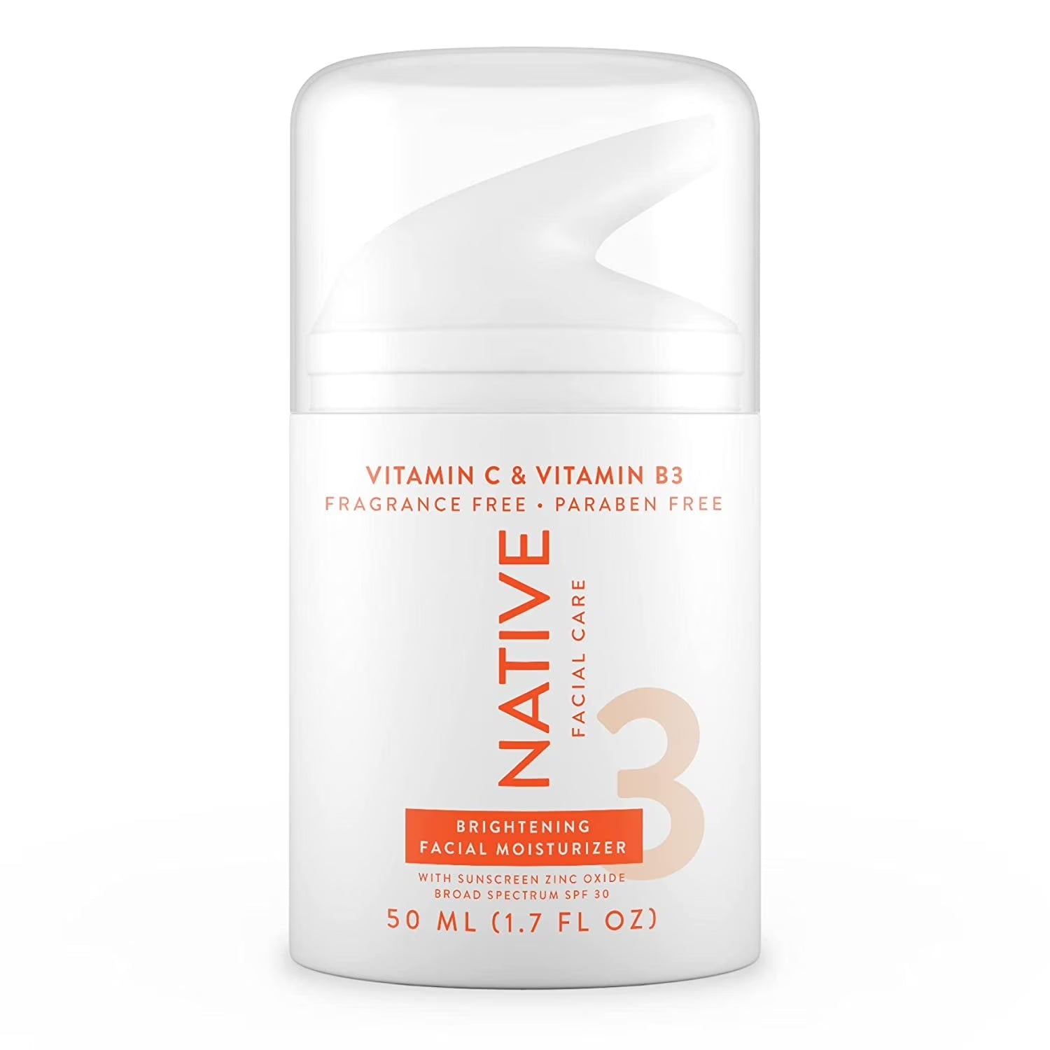 Native Facial Moisturizer with Vitamin C and Niacinamide, Brightening, SPF 30, 1.7 Oz