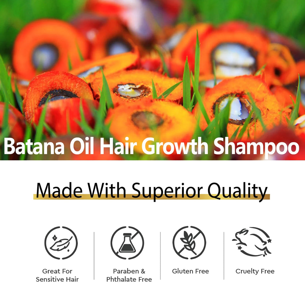 Batana Oil Hair Shampoo,Pure Plant Extracts Cleansing and Nourishing Scalp Shampoo,Daily Hair Cleaning & Care,Unisex,10.1 Fl.Oz