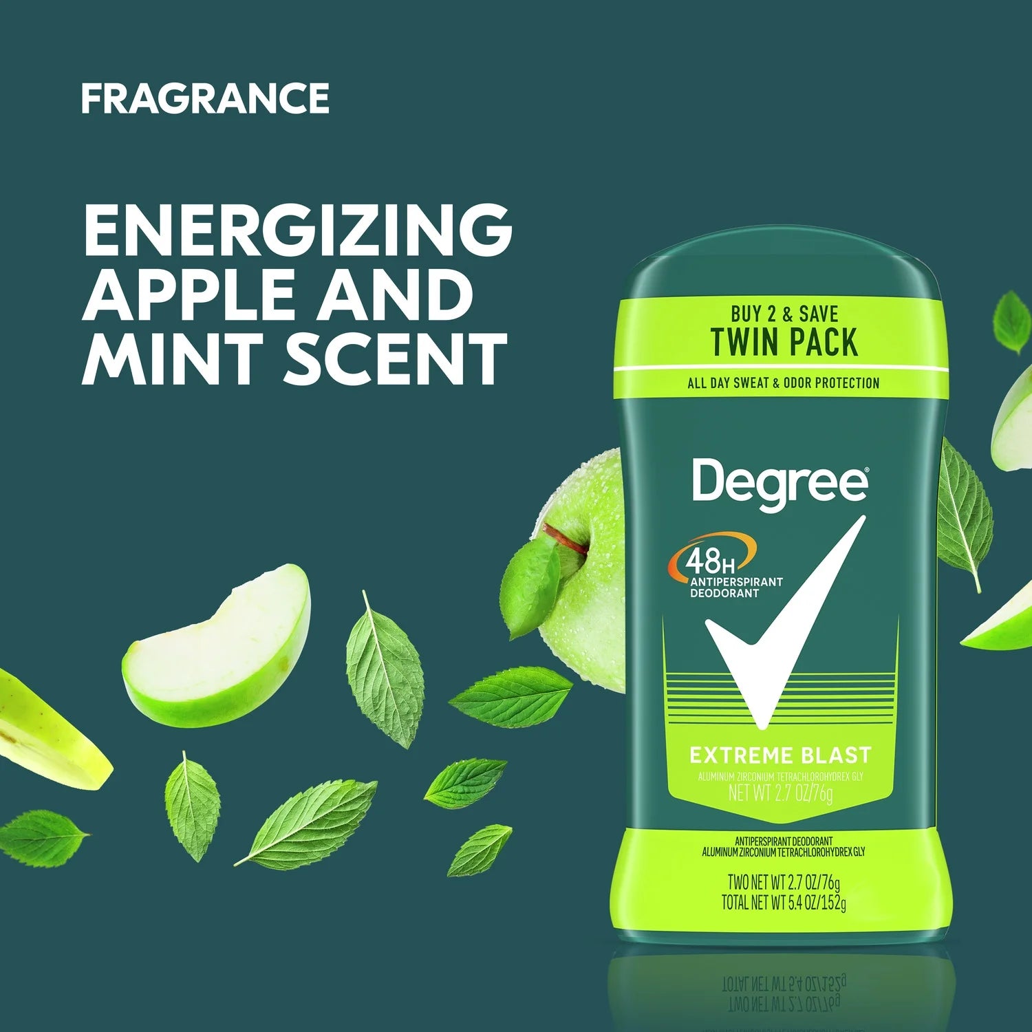 Antiperspirant Deodorant for Men Extreme Blast, Twin Pack, 2.7 Oz