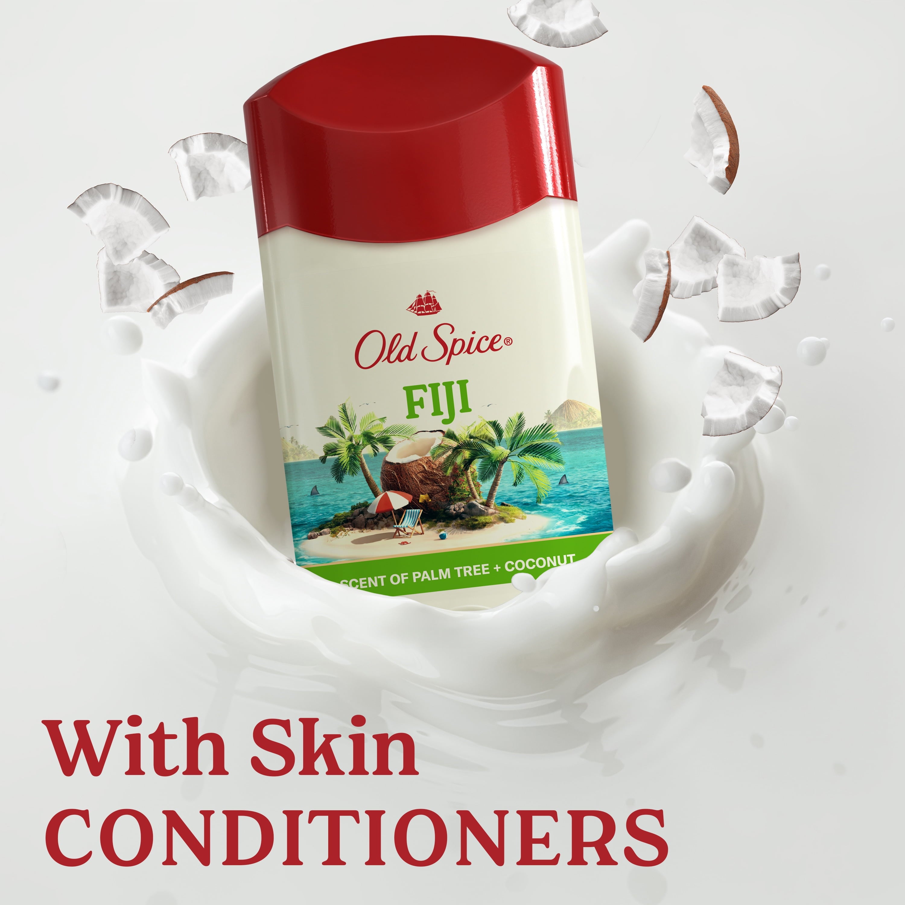Antiperspirant Deodorant for Men in Fiji with Palm Tree, Triple Pack, 24/7 Lasting Freshness and Sweat Protection, 3X2.6Oz