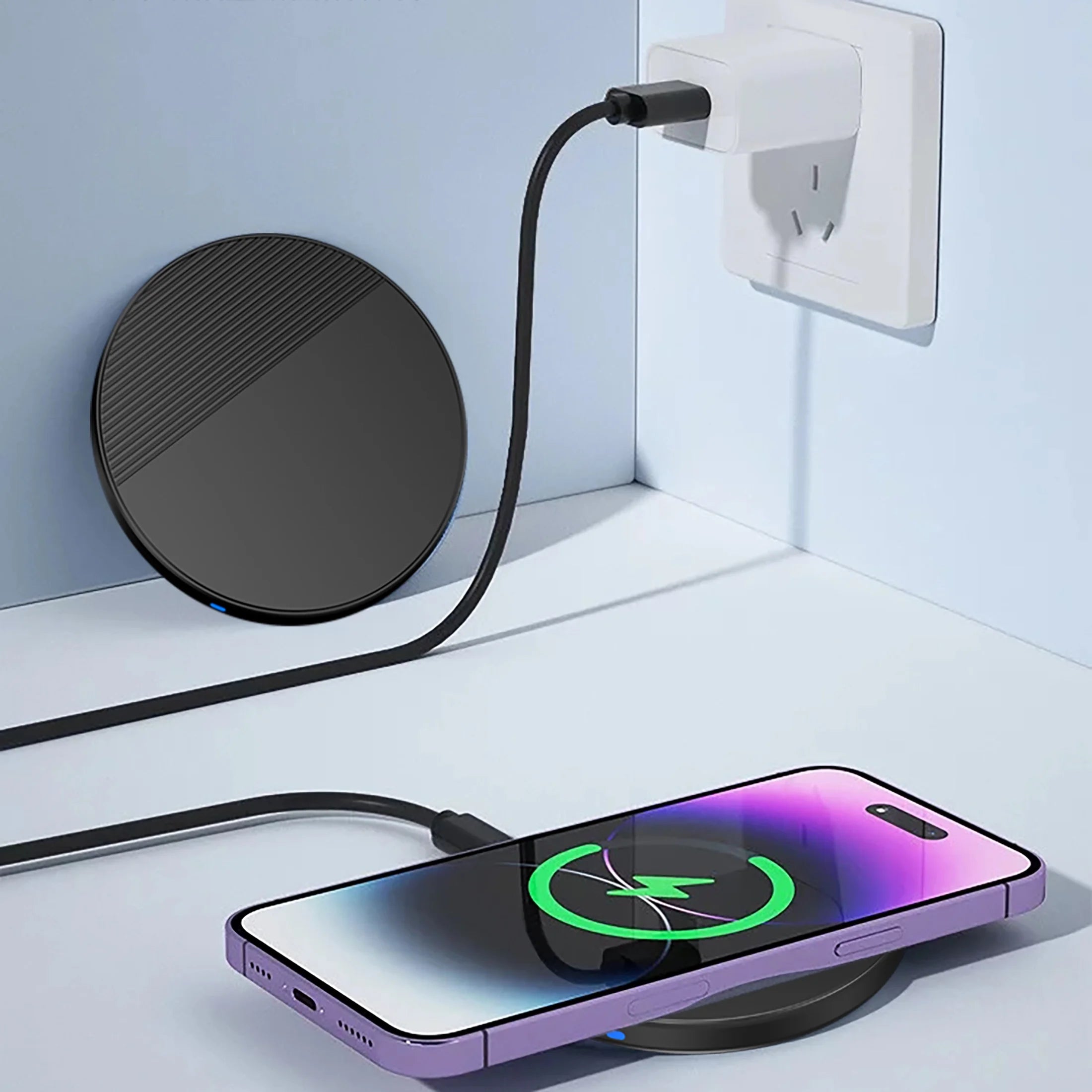Wireless Charger,10W Max Fast Wireless Charging Pad Compatible with Iphone 14/14 Plus/14 Pro, Black