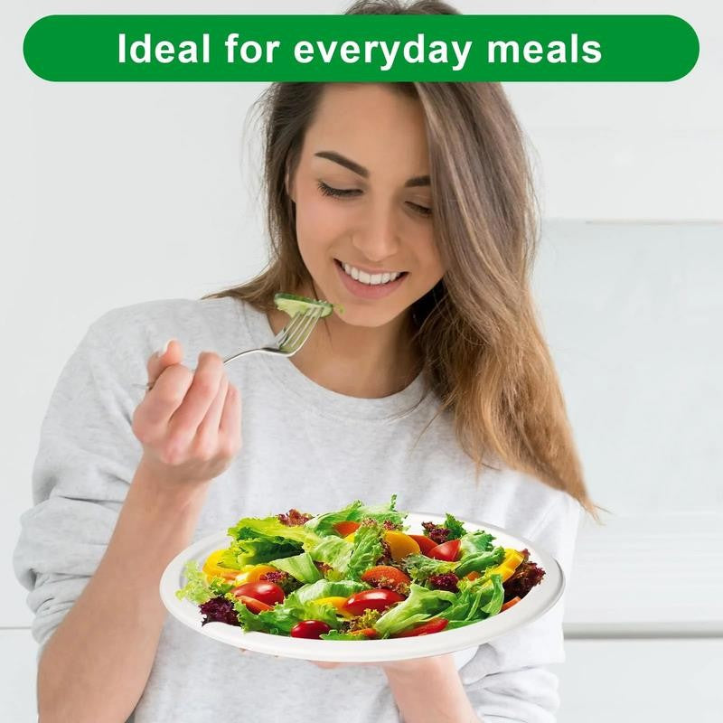 50 Pack 10" X 12.5" Inch Paper Plates, 100% Compostable Paper Plates, Eco-Friend