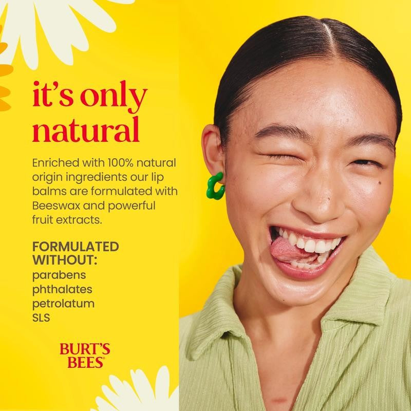 100% Natural Origin Moisturizing Lip Balm with Beeswax, Variety Pack, 4 Tubes