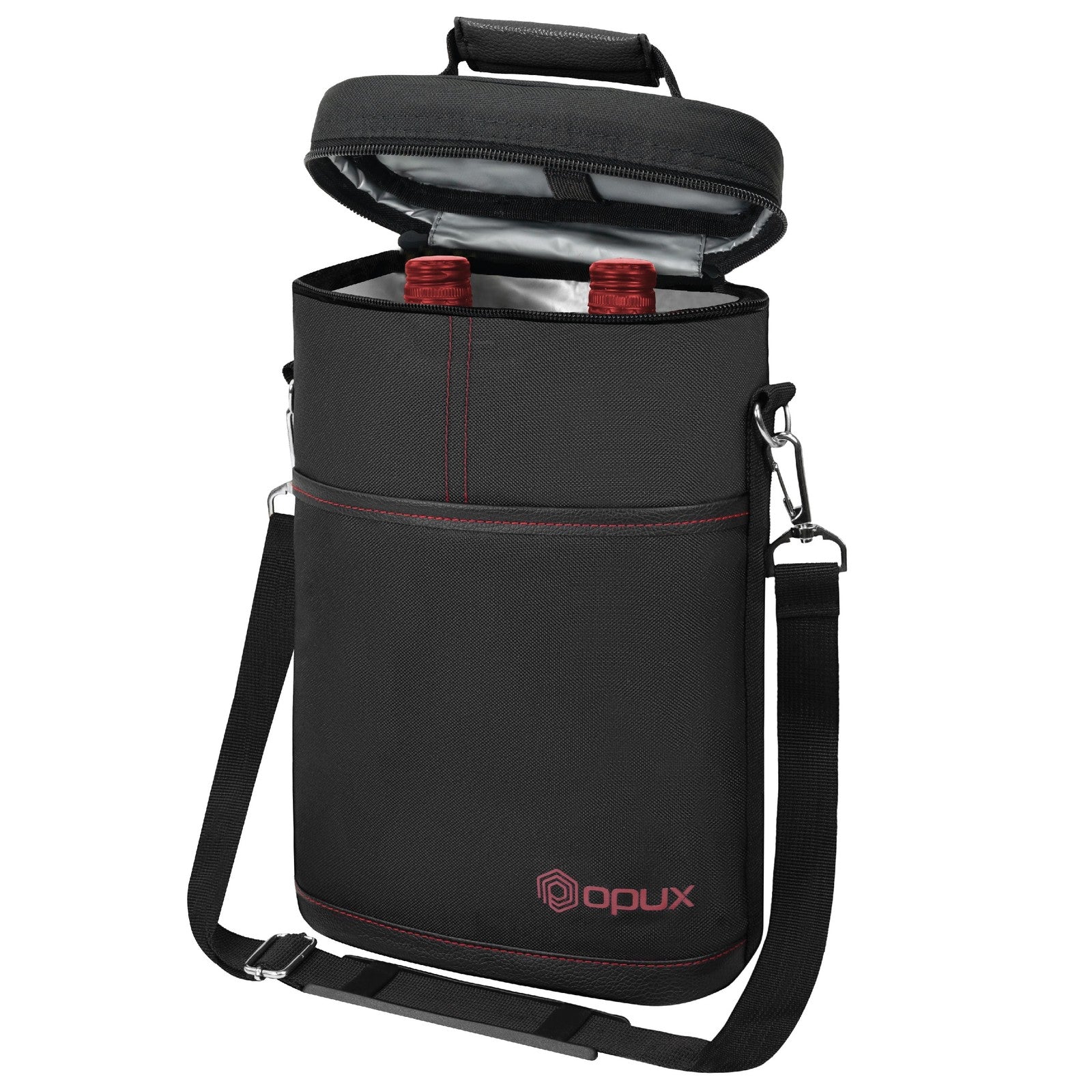 2 Bottle Wine Carrier Tote, Insulated Leakproof Wine Cooler Bag, Wine Travel Bag