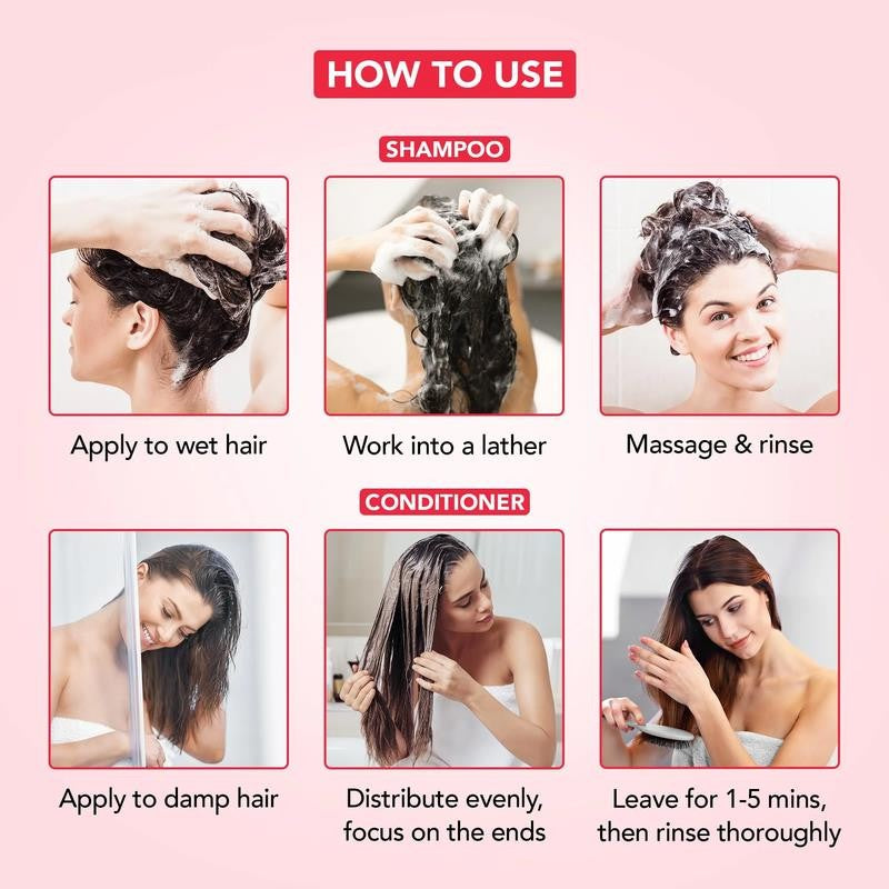 Apple Cider Vinegar Shampoo and Conditioner Set - Helps Dry Itchy Scalp, Dandruf