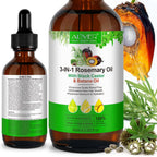 3-IN-1 Rosemary Oil with Black Castor & Batana Oil, 100% Pure & Natural, Hair Care & Skin Care, Organic Cold-Pressed, Cruelty-Free & Vegan, 2.02 Fl Oz