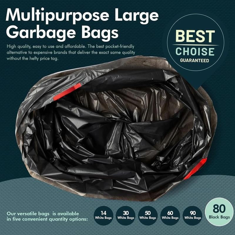 13-Gallon Tall Drawstring Trash Bags, Thick Trash Can Liners Plastic Garbage Bag