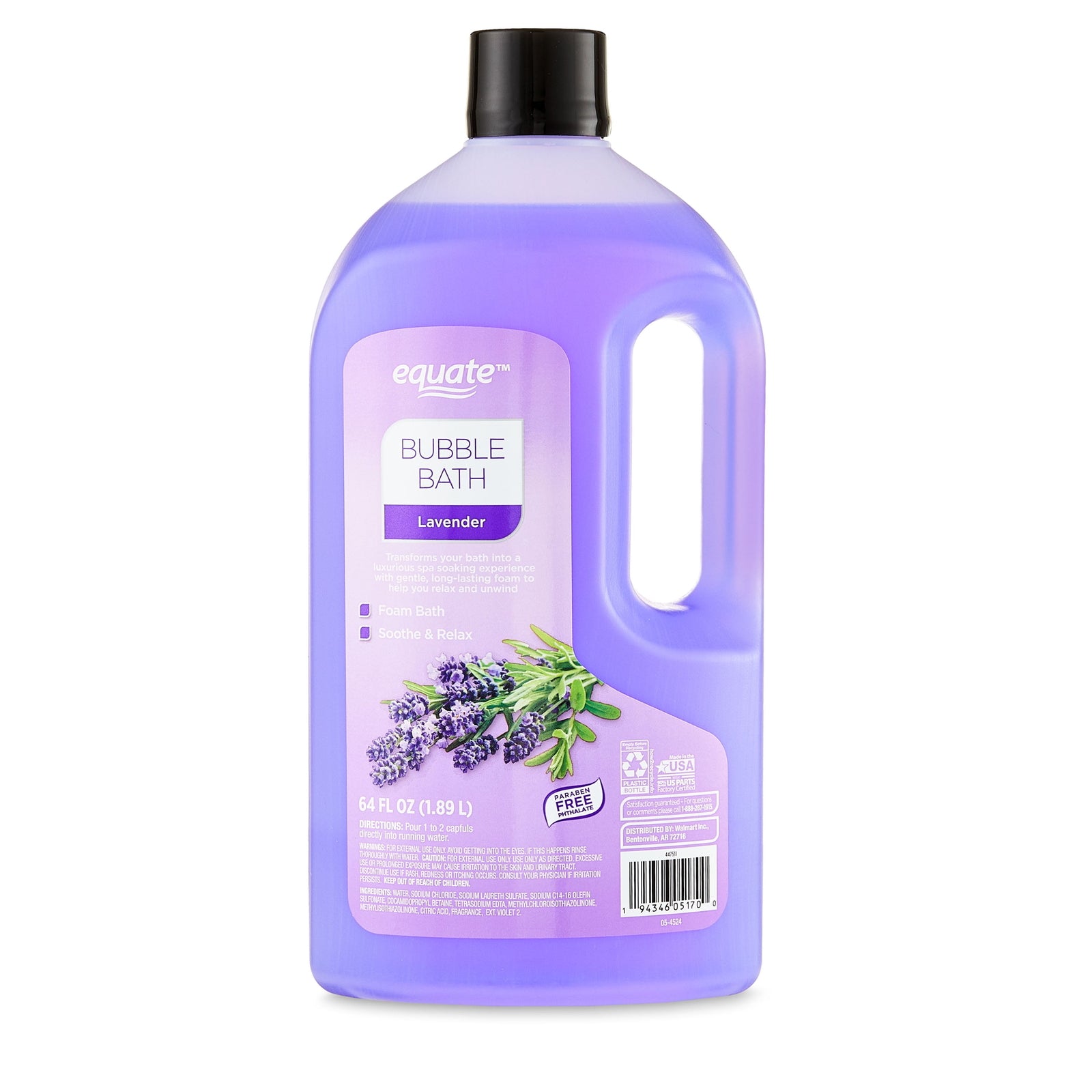 Bubble Bath, for Adult, Senior and Teens, Lavender, 64 Fl Oz