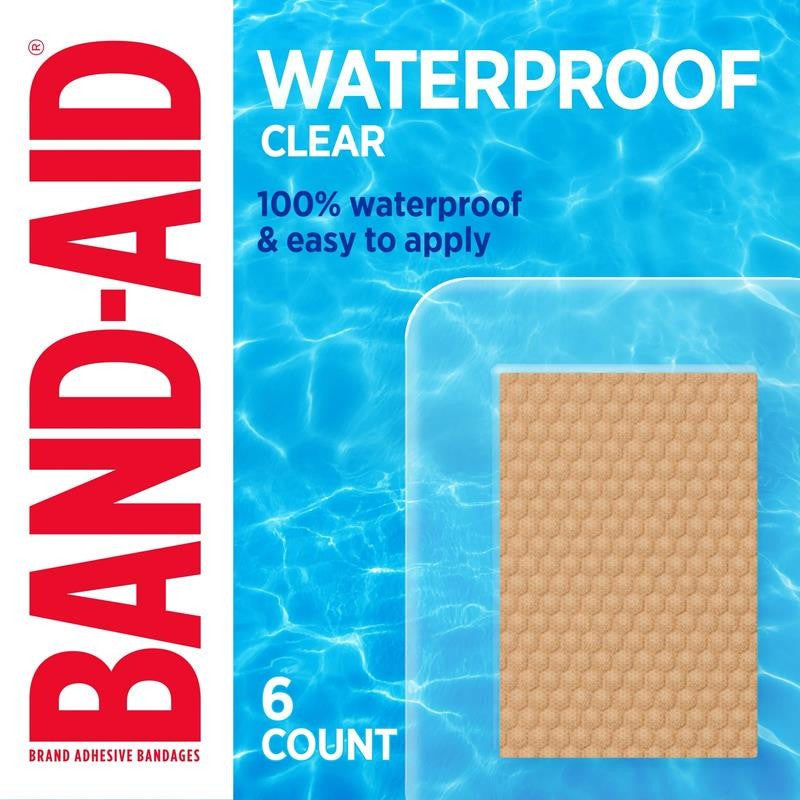 Brand Clear Waterproof Adhesive Bandages, Jumbo, 6 Count