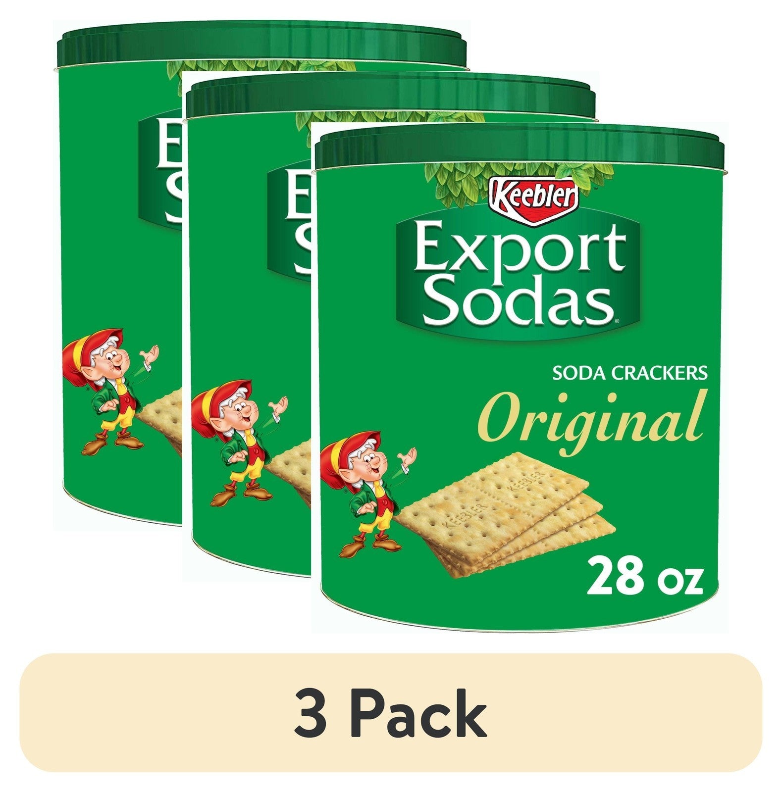 (3 Pack) Export Sodas Original Soda Crackers, Soup Crackers, 28 Oz