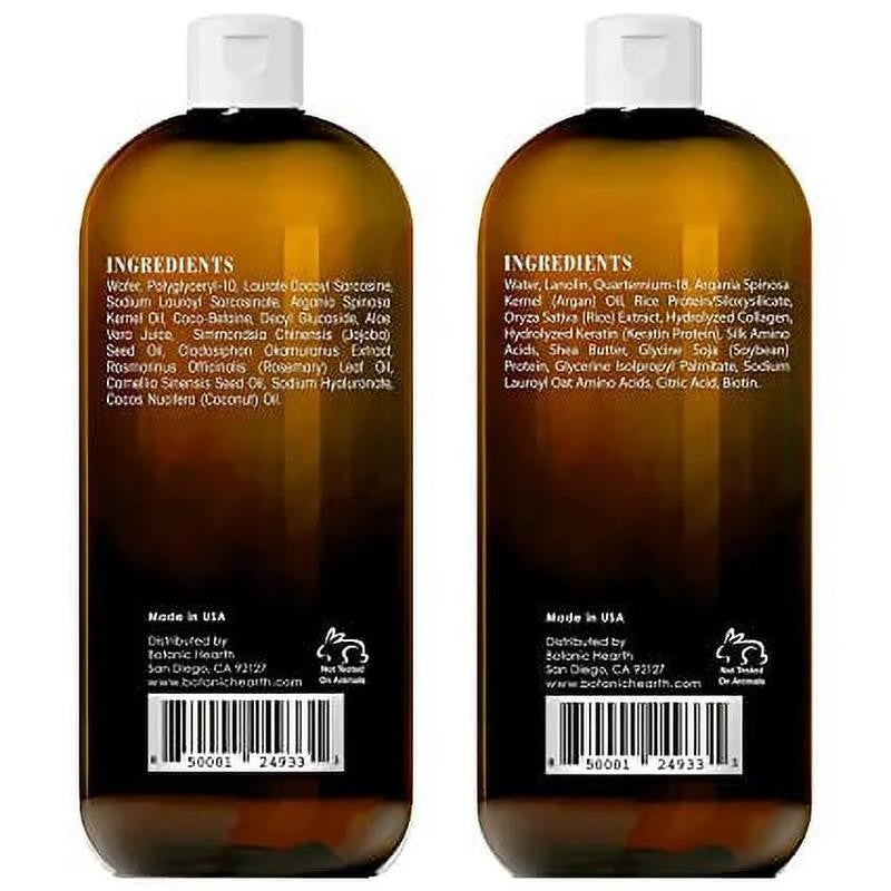 Argan Oil Shampoo and Conditioner Set | 16 Fl Oz Each with Keratin, Restorative