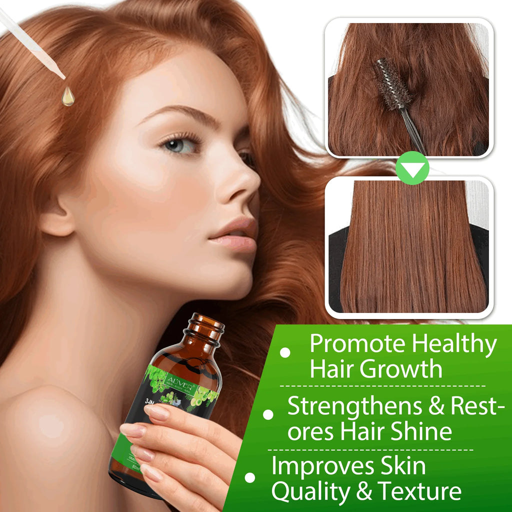3-IN-1 Black Castor Oil with Amla & Black Seed Oil, 100% Pure & Natural, Hair Care & Skin Care, Organic Cold-Pressed, Cruelty-Free & Vegan, 2.02 Fl Oz