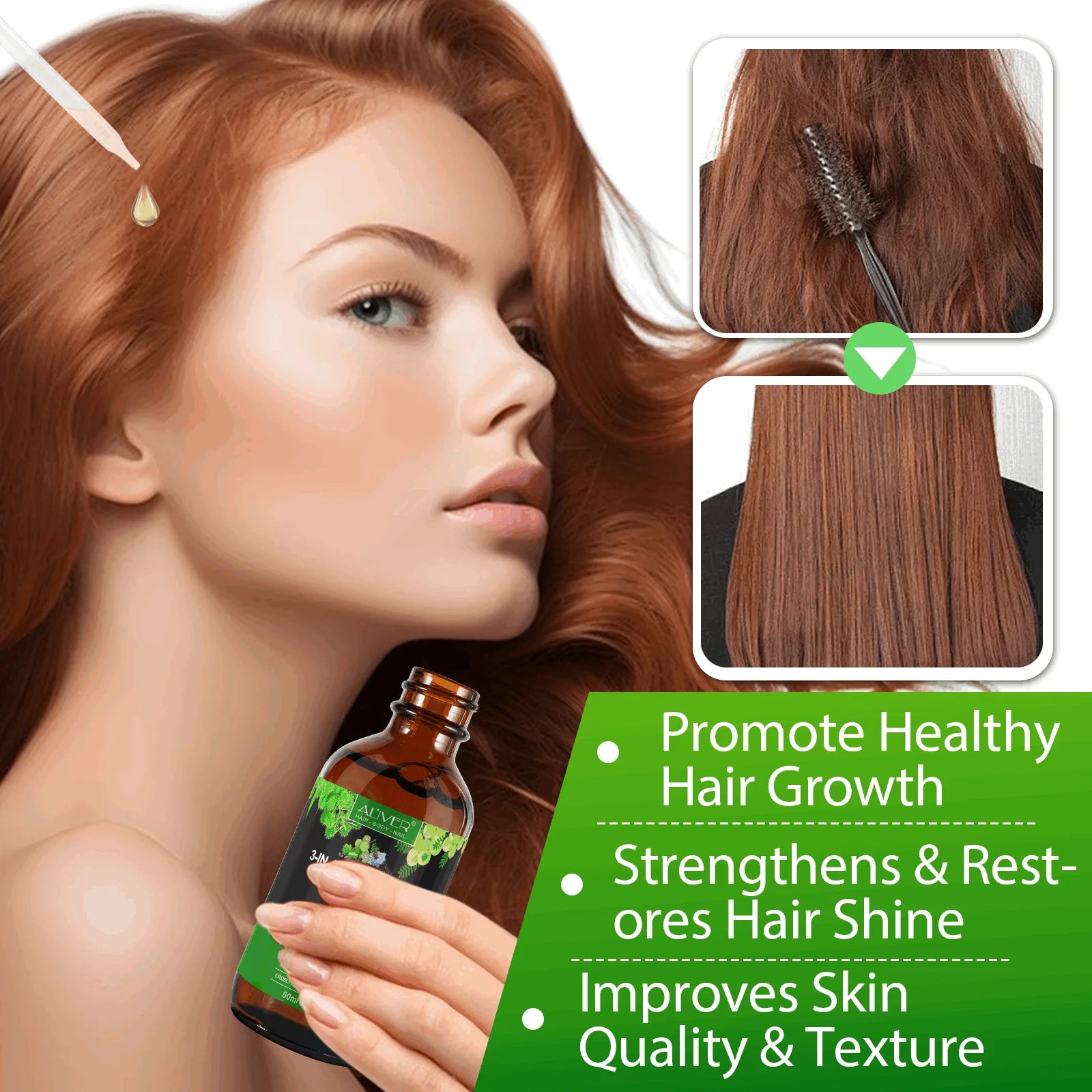 3-IN-1 Black Castor Oil with Amla & Black Seed Oil, 100% Pure & Natural, Hair Care & Skin Care, Organic Cold-Pressed, Cruelty-Free & Vegan, 2.02 Fl Oz