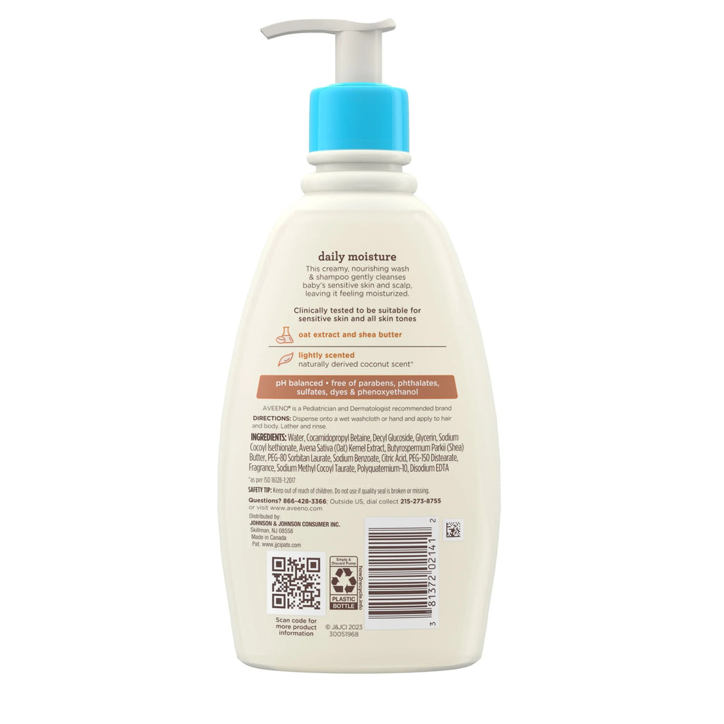 Baby Daily Moisturizing 2-In-1 Bath Body Wash & Shampoo, 12 Fl Oz