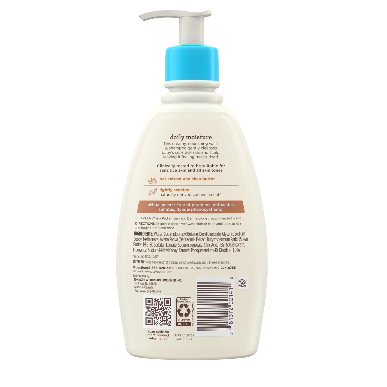 Baby Daily Moisturizing 2-In-1 Bath Body Wash & Shampoo, 12 Fl Oz