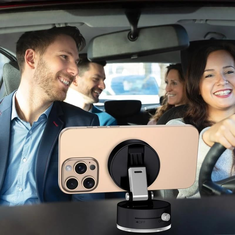 Cell Phone Holder Vacuum Magnetic Adsorption for Car Mount Convenient Folding Su