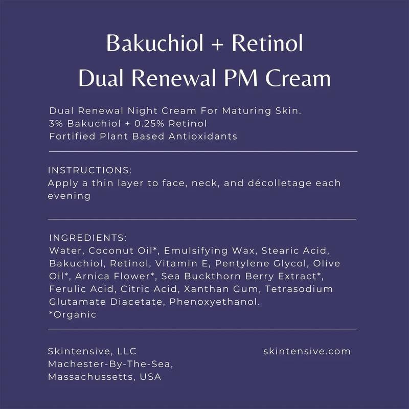 Bakuchiol + Retinol Dual Renewal PM Cream Unscented Facial Moisturizer Cream 1.6