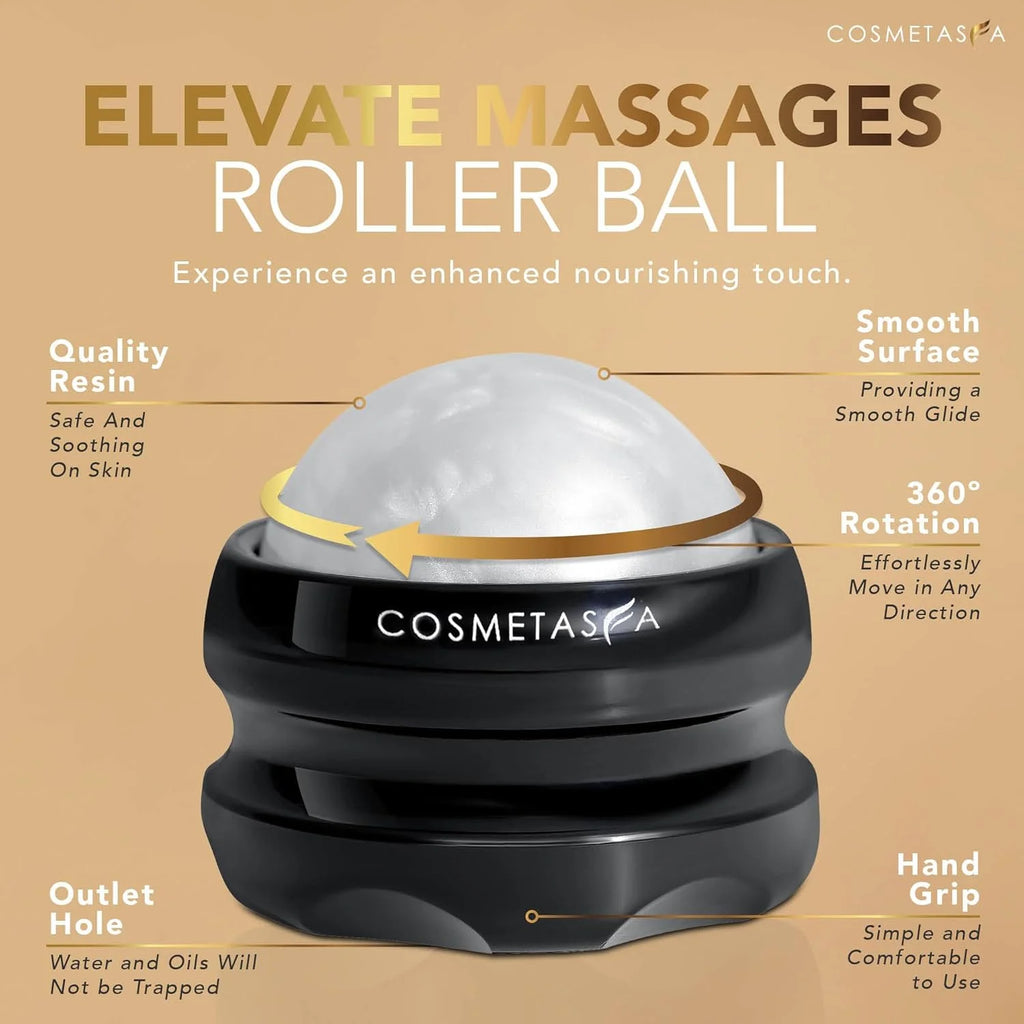 Body Massage Oil with Citrus and Coconut Oils, Includes Massage Roller Ball, 8.8