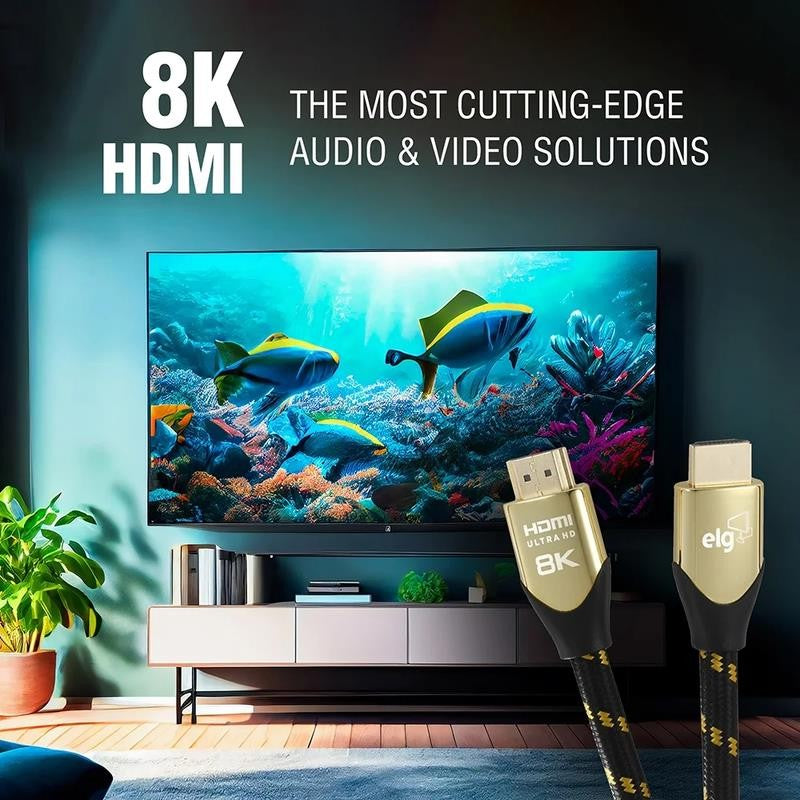 8K HDMI Cable 2.1 | 48Gbps, 6.6FT | Ultra High Speed, Earc, Ethernet, VRR, Gold