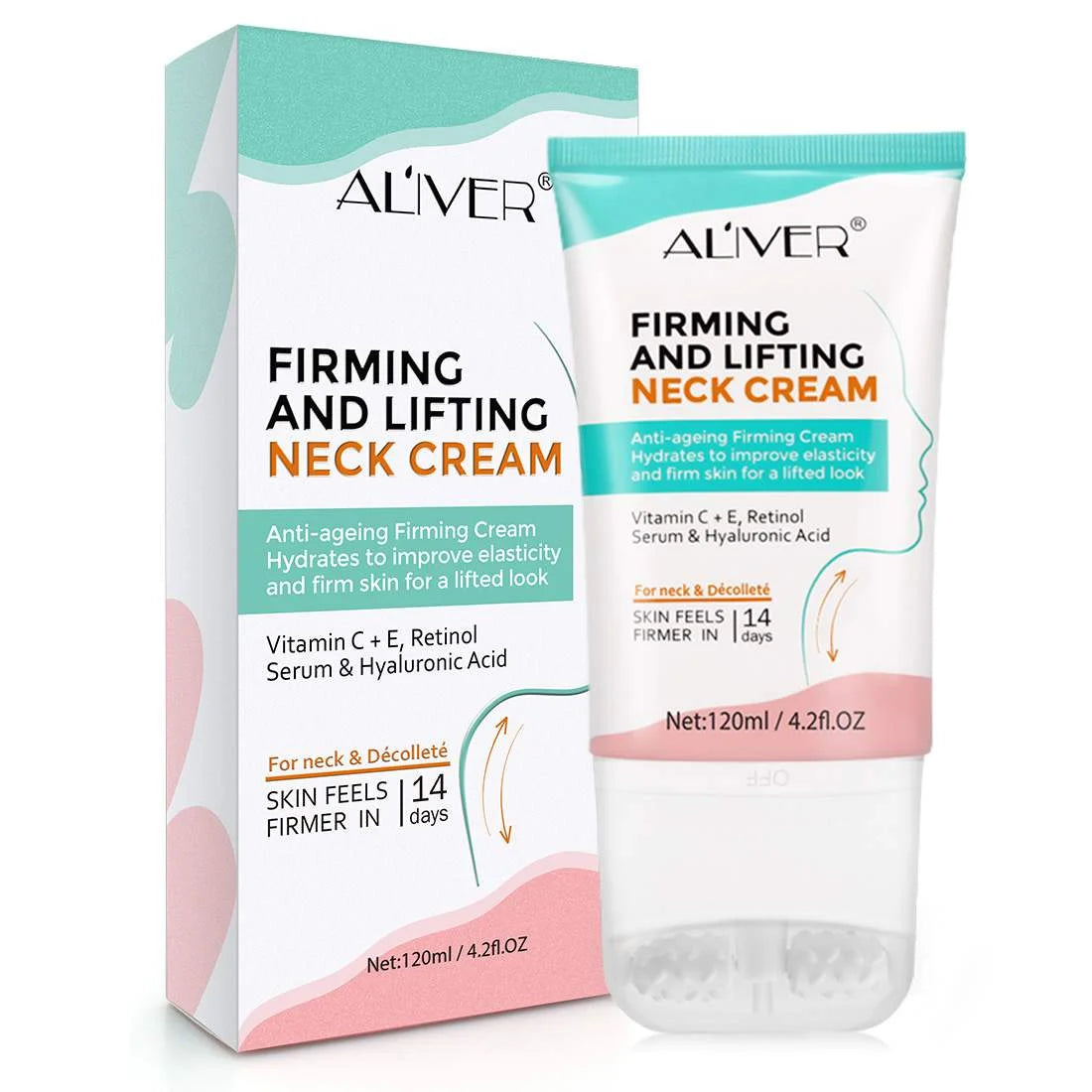 Aliver Firming Neck Cream for Crepey Skin Body Care Comfort, Skin Care & Repair for Women and Men, Day & Night Use, 4.2 Fl.Oz
