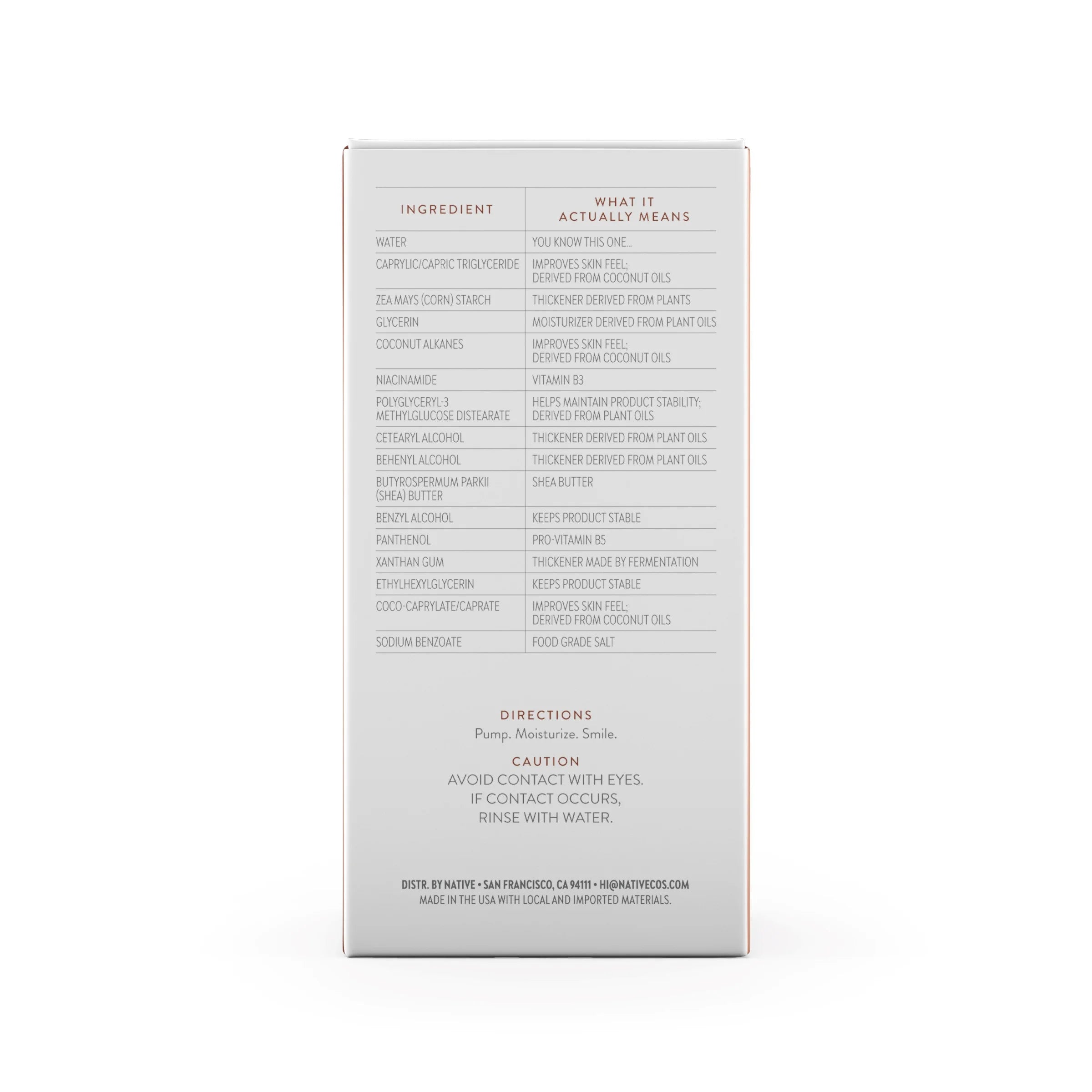 Native Facial Moisturizer with Vitamin C and Niacinamide, Brightening, SPF 30, 1.7 Oz