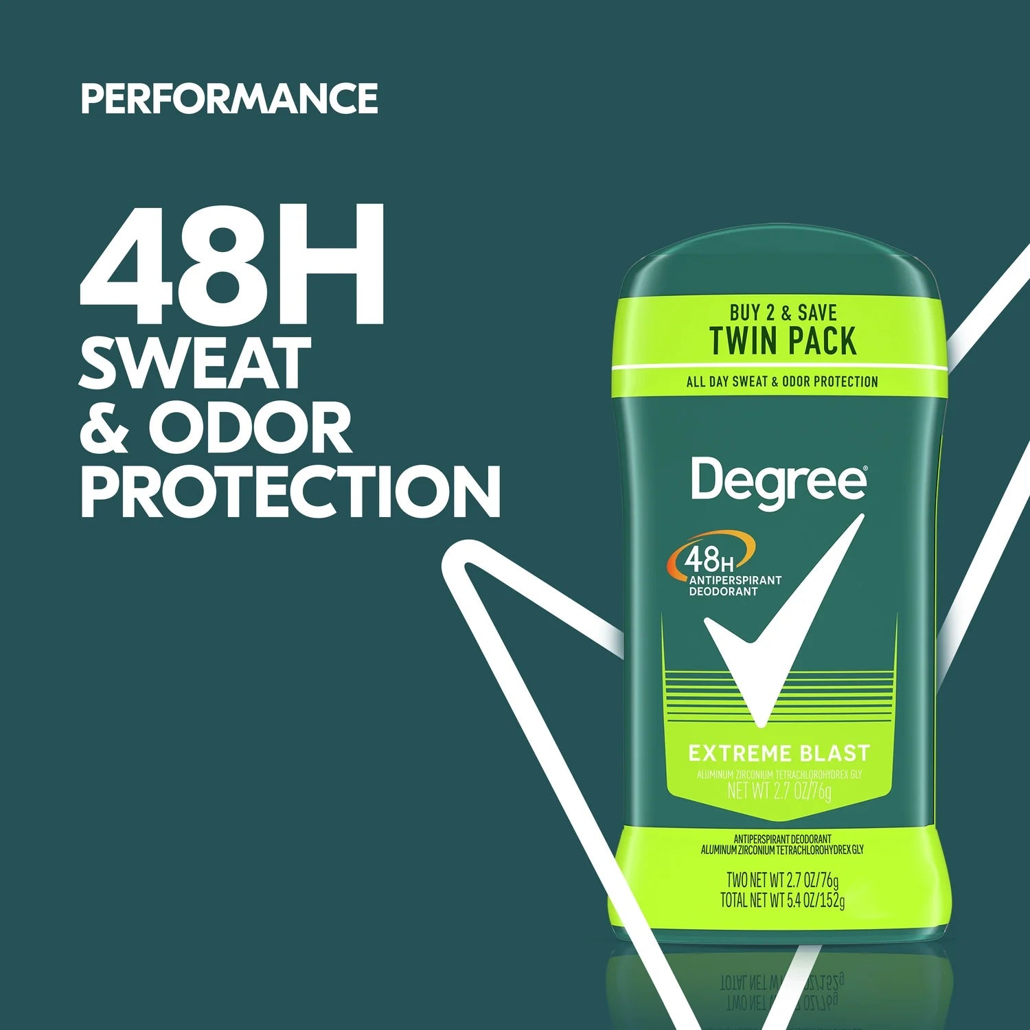Antiperspirant Deodorant for Men Extreme Blast, Twin Pack, 2.7 Oz