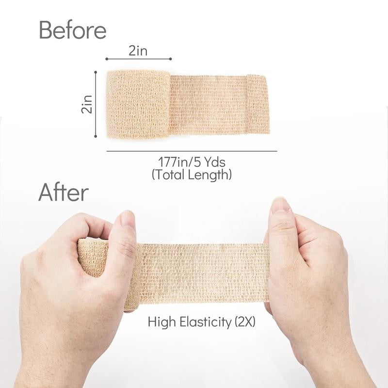 (2 Pack) 12 Pack Adhesive Bandages, Athletic Tape 2 Inches X 5 Yards, Sports Ta