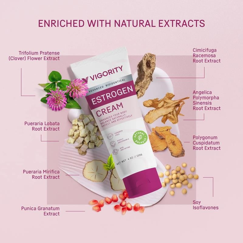 Estrogen Cream Natural Bioidentical Hot Flashes Menopause Relief 4 Oz