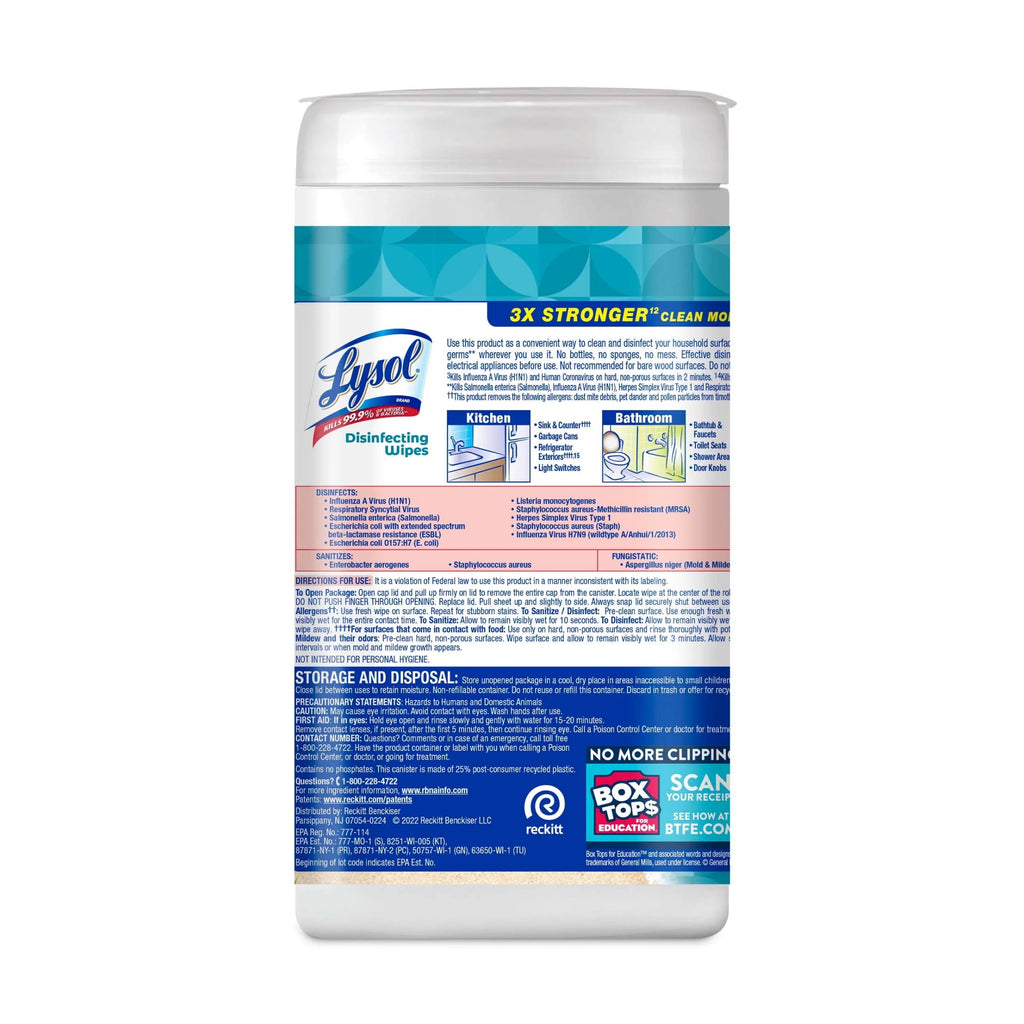 Lysol® Disinfectant Wipes, Multi-Surface Antibacterial Cleaning Wipes, for Disinfecting and Cleaning, Coconut & Sea Minerals, 80 Count