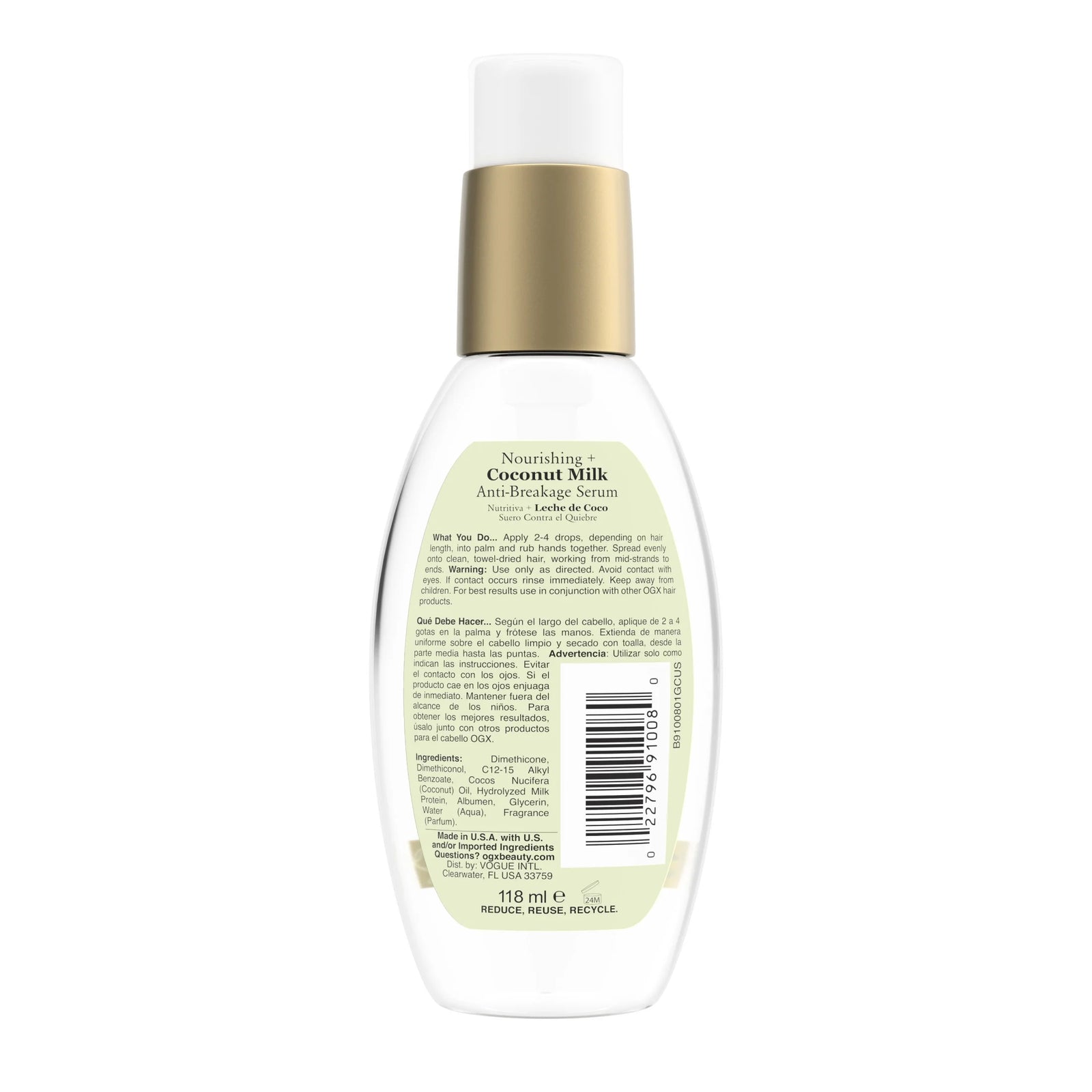 Coconut Milk Moisturizing Strength & Shine, Leave-In Treatment Hair Serum, 4 Fl