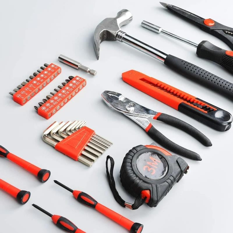 39 Piece All Purpose Household Tool Kit Small Basic Home Tool Set with Toolbox G