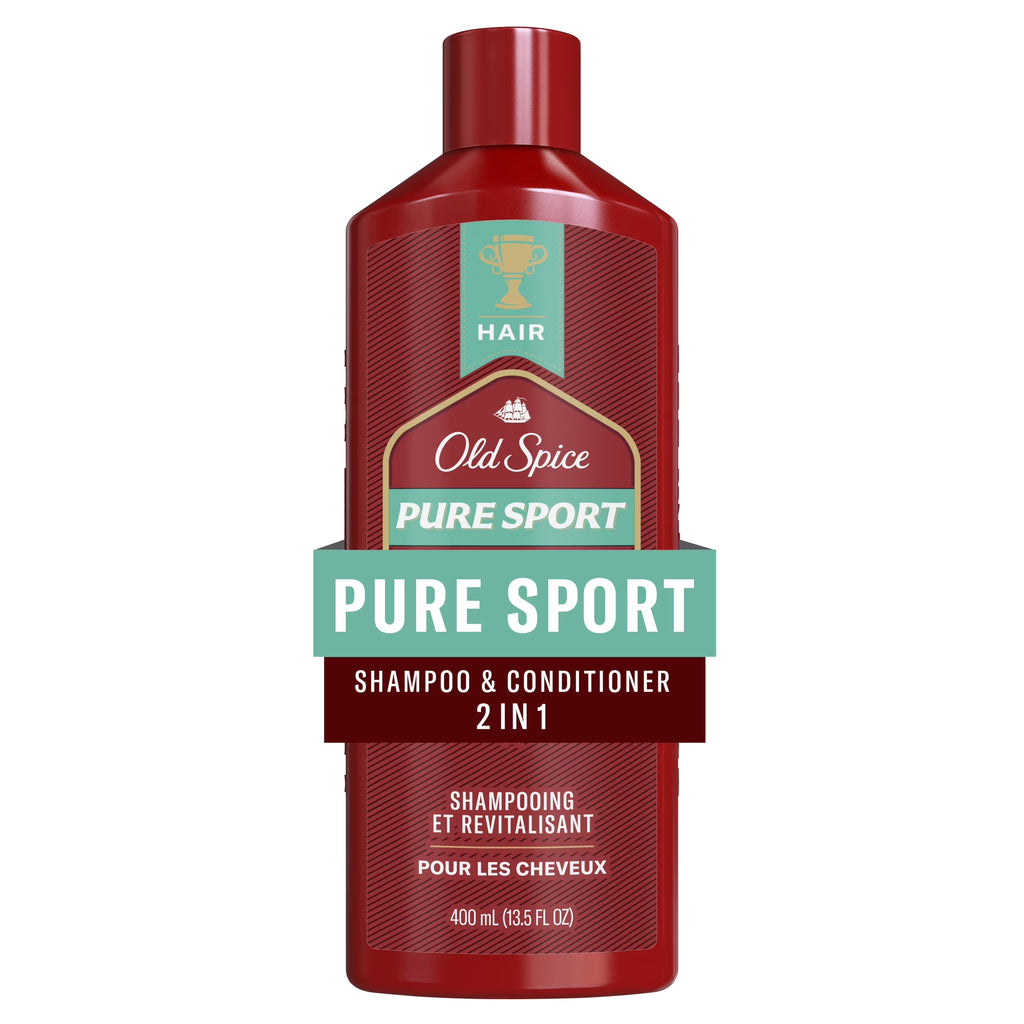 Old Spice Pure Sport 2In1 Mens Shampoo and Conditioner, 13.5 Fl Oz